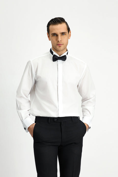 White Wing Collar Classic Cotton Shirt