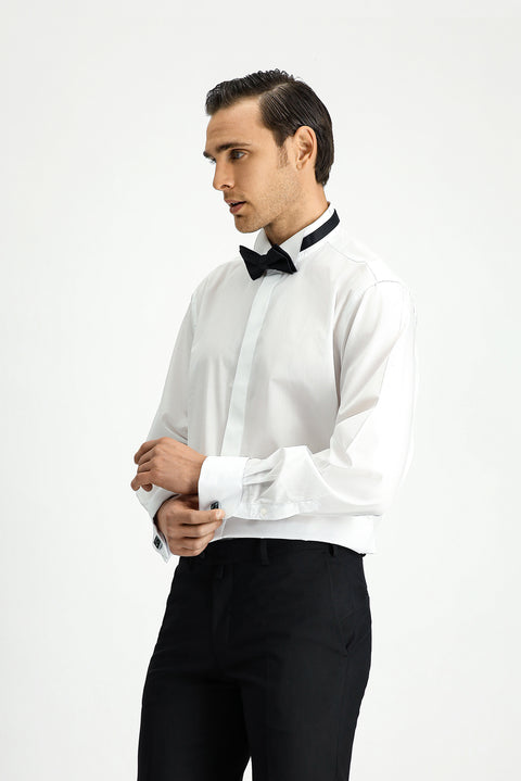 White Wing Collar Classic Cotton Shirt