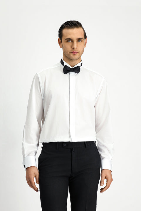 White Wing Collar Classic Cotton Shirt
