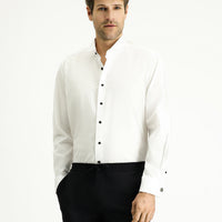White Wing Collar Classic Cotton Shirt