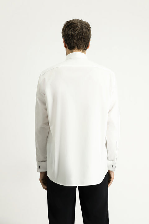 White Wing Collar Classic Cotton Shirt