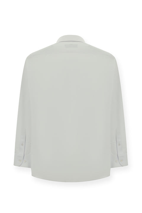 White Long Sleeve Slim Fit Classic Collar Cotton Easy-Iron Oxford Four Seasons Shirt