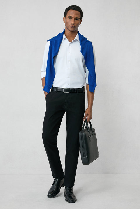 White Long Sleeve Slim Fit Classic Collar Cotton Easy-Iron Oxford Four Seasons Shirt