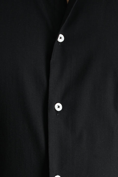 Black Techno-Line Long Sleeve Slim Fit Classic Shirt