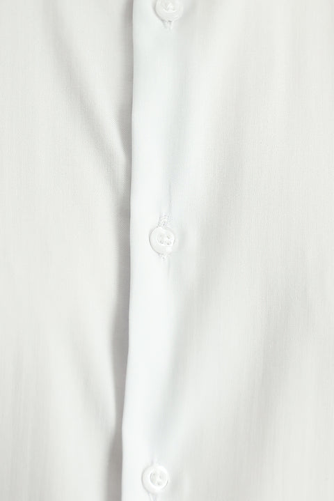 White Techno-Line Long Sleeve Slim Fit Classic Shirt