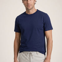 Mid-Navy Crew Neck Regular Fit 100% Cotton Supreme Basic T-Shirt