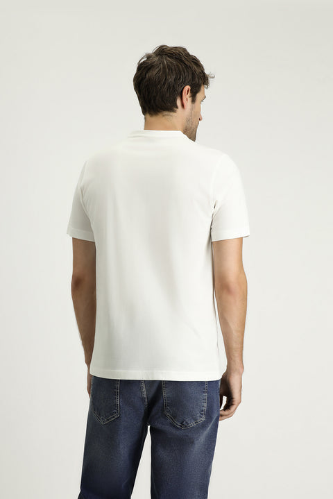 Off-white crew neck regular fit printed supreme cotton t-shirt