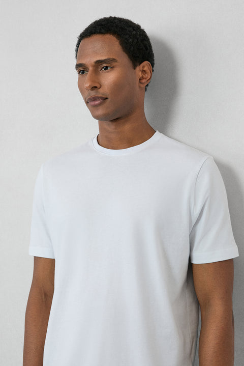 White Crew Neck Slim Fit 100% Cotton T-shirt