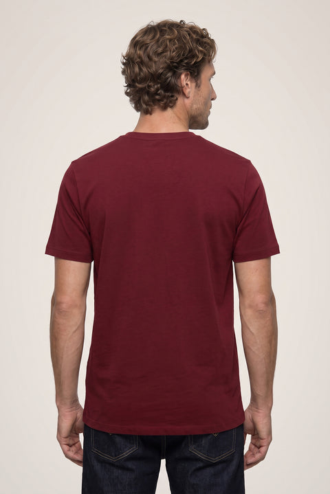 Light Burgundy Crew Neck Slim Fit 100% Cotton T-shirt