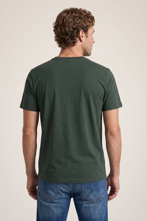 Dark Anthracite Crew Neck Slim Fit 100% Cotton T-shirt
