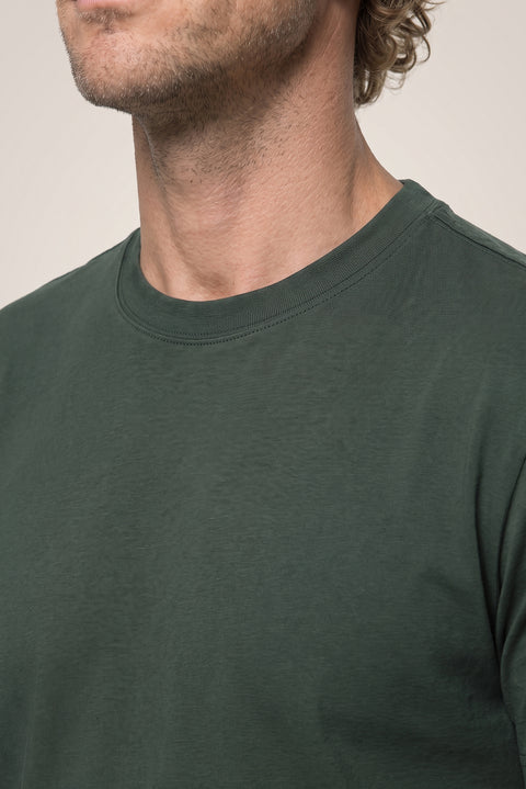 Dark Anthracite Crew Neck Slim Fit 100% Cotton T-shirt