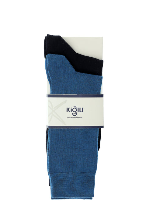 Light Petrol 2-Pack Plain Cotton Socks Set