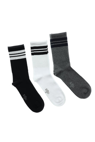 Çok Renkli 3'lü Uzun Erkek Dikişsiz Tenis Çorap Seti