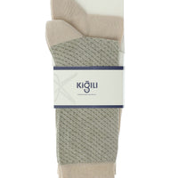 Medium Beige 2-Pack Patterned Cotton Socks Set