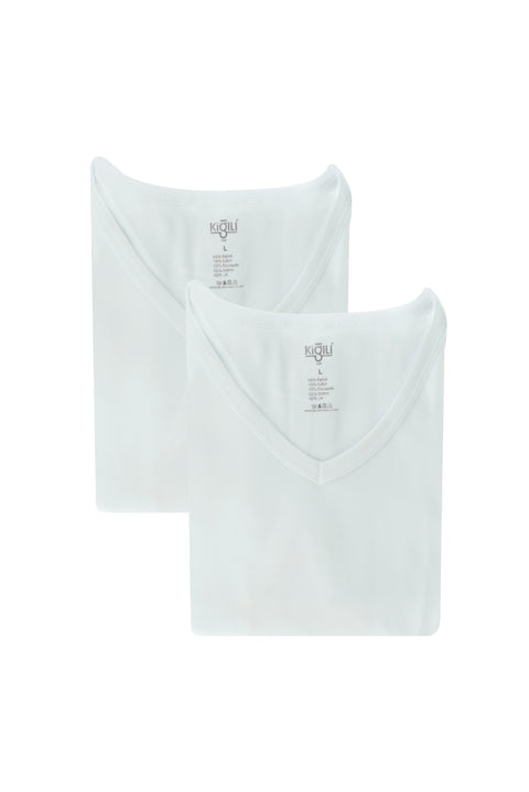 White 2-Piece V-Neck Cotton Tank Top Set