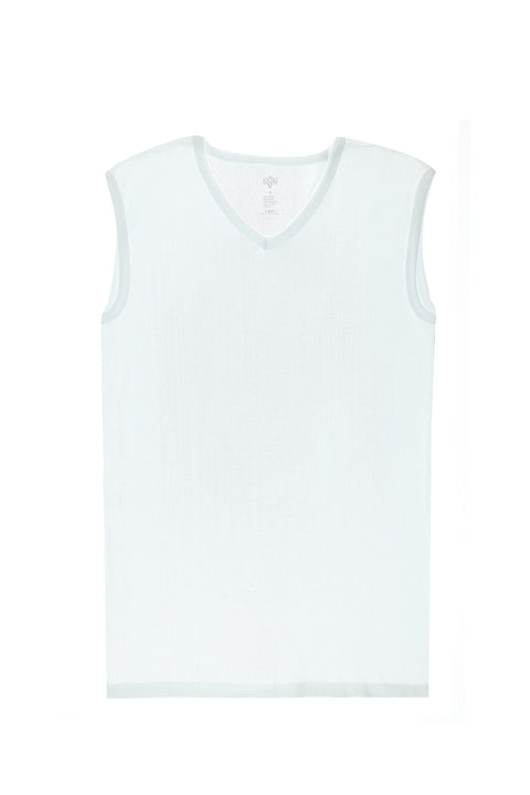 White 2-Piece V-Neck Cotton Tank Top Set