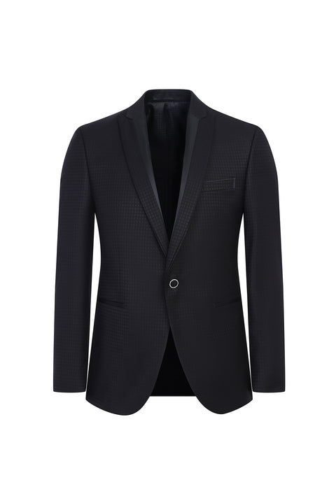Black 7 Drop Slim Fit Narrow Cut Shawl Collar Tuxedo & Groom Suit