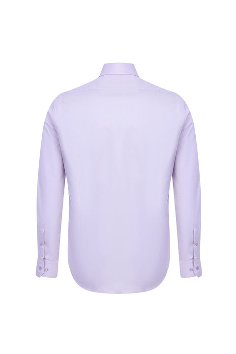 Lila Uzun Kol Slim Fit Dar Kesim Non Iron Klasik Gömlek