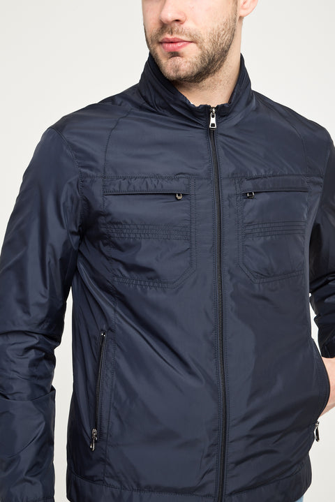 Medium Navy Slim Fit Narrow Cut Seasonal Sport Jacket