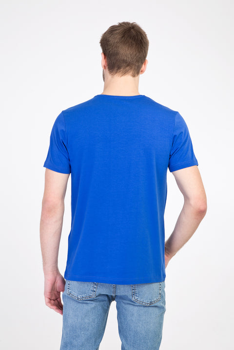 Navy Blue Crew Neck Slim Fit Narrow Cut T-Shirt