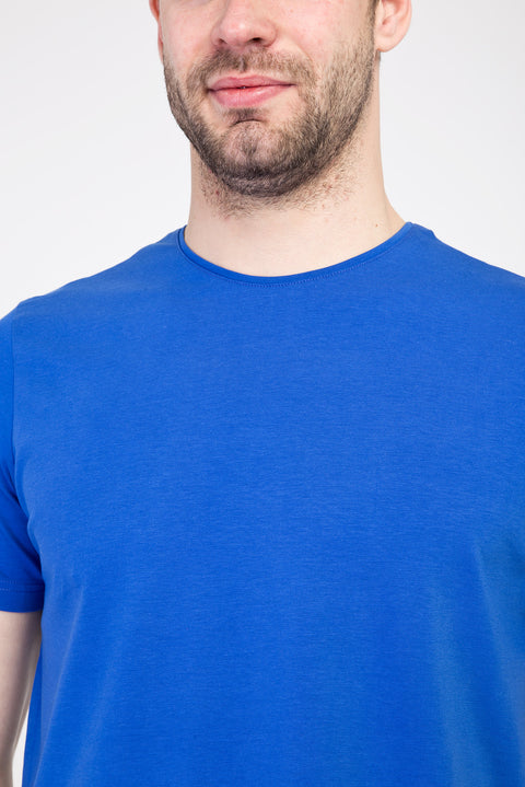Navy Blue Crew Neck Slim Fit Narrow Cut T-Shirt
