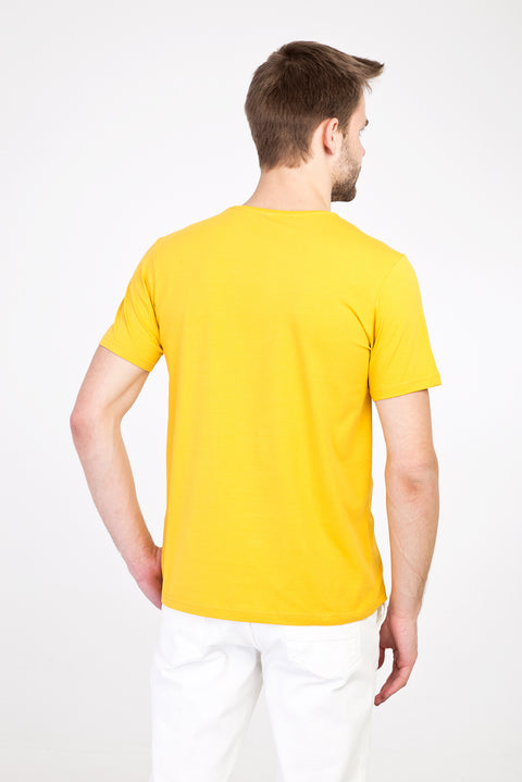 Dark Yellow Crew Neck Slim Fit T-Shirt