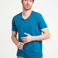Petrol Green V-Neck Slim Fit T-Shirt