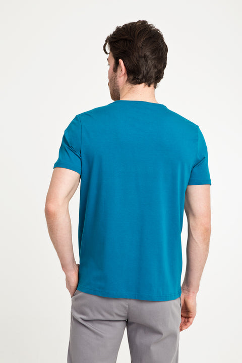 Petrol Green V-Neck Slim Fit T-Shirt