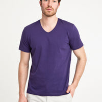 Purple V-Neck Slim Fit T-Shirt