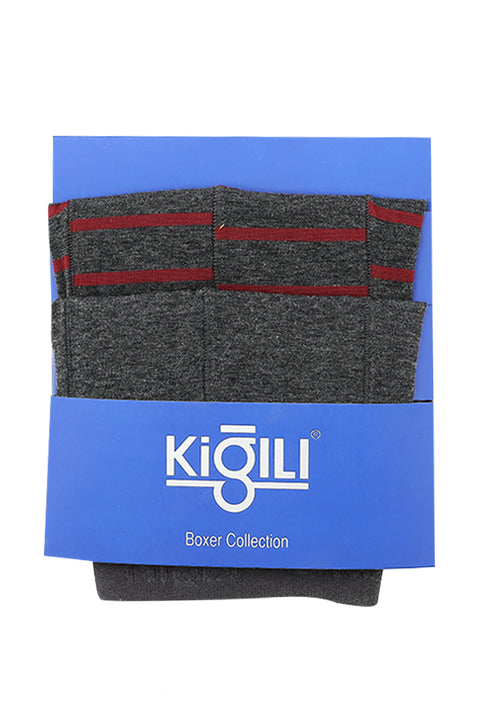 Medium Gray 2-Pack Striped Supreme Boxer Shorts Set