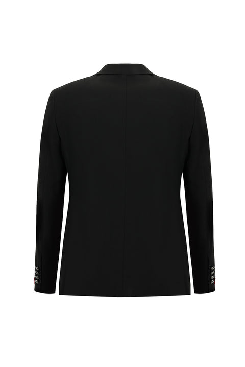 Black 7 Drop Slim Fit Narrow Cut Mono Collar Vest Tuxedo & Groom Suit