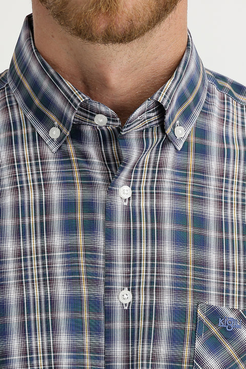 Dark Burgundy Long Sleeve Regular Fit Plaid Shirt