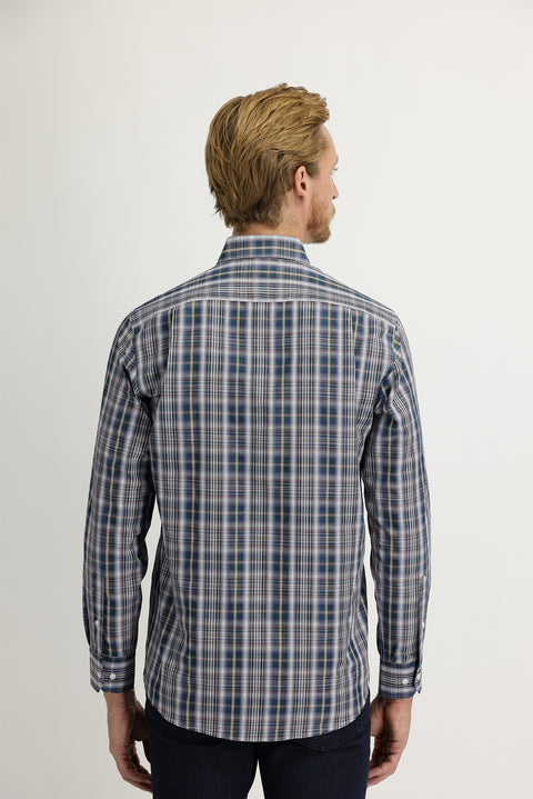 Dark Burgundy Long Sleeve Regular Fit Plaid Shirt