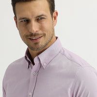 Light Purple Long Sleeve Slim Fit Oxford Shirt