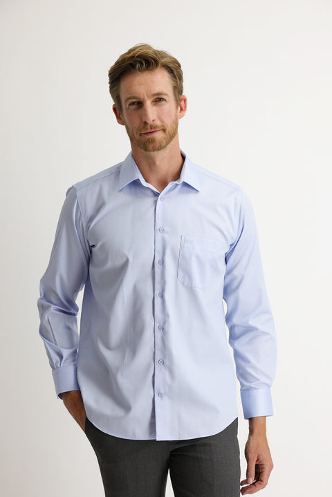 Sky Blue Long Sleeve Non Iron Classic Cotton Shirt
