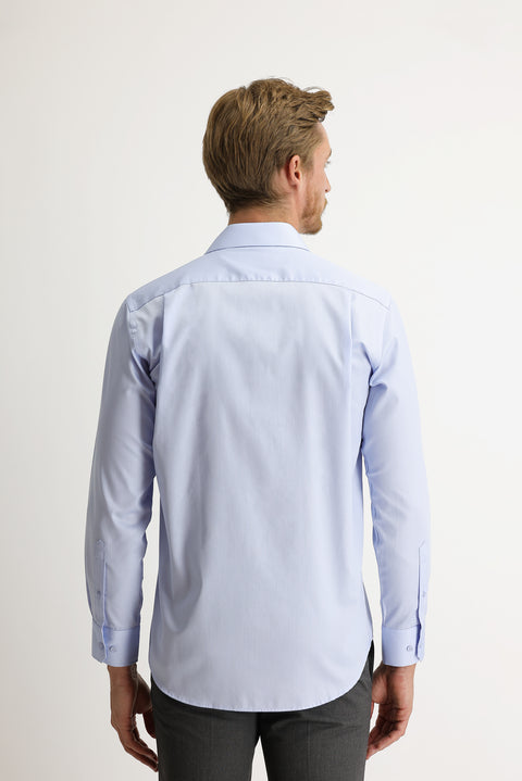 Sky Blue Long Sleeve Non Iron Classic Cotton Shirt