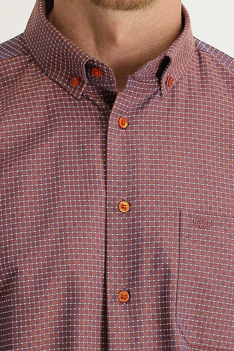 Medium Orange Short Sleeve Regular Fit Patterned Shirt