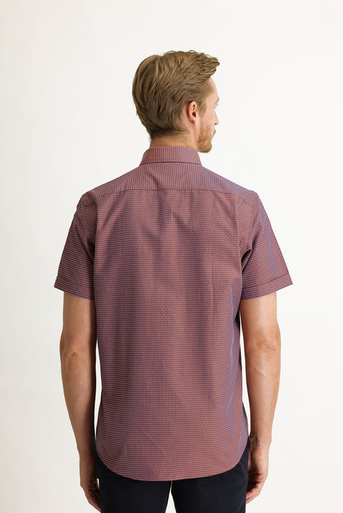 Medium Orange Short Sleeve Regular Fit Patterned Shirt
