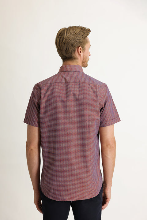 Medium Orange Short Sleeve Regular Fit Patterned Shirt