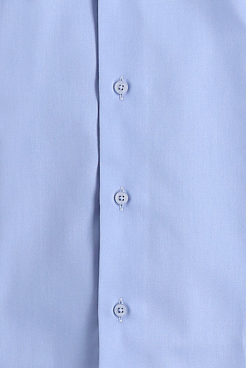 Light Blue Long Sleeve Slim Fit Classic Non-Iron Cotton Shirt
