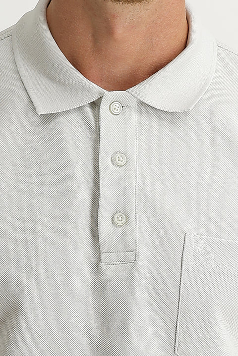 Stone Pocket Polo Collar Regular Fit Cotton T-Shirt