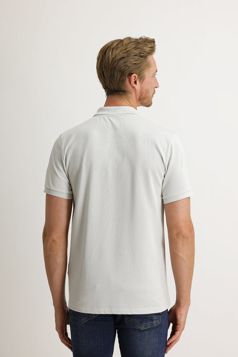 Stone Pocket Polo Collar Regular Fit Cotton T-Shirt