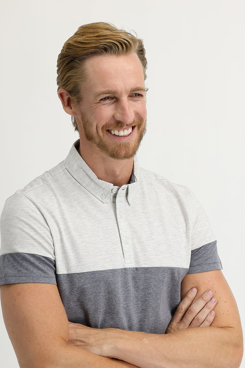 Mid Anthracite Regular Fit Patterned Cotton Polo T-Shirt