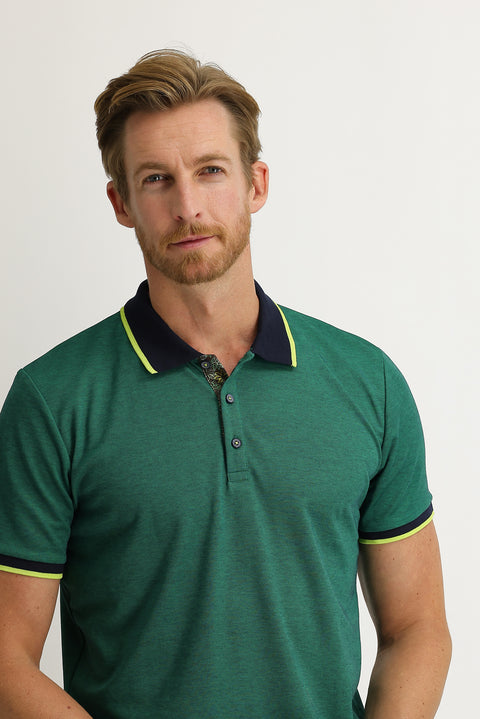 Orman Yeşili Polo Yaka Regular Fit Tişört
