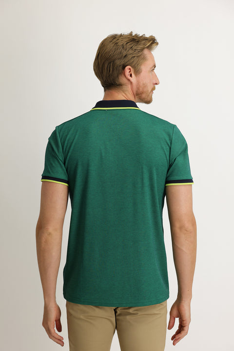 Orman Yeşili Polo Yaka Regular Fit Tişört
