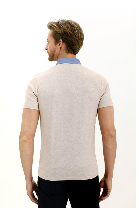 Light Brown Polo Collar Regular Fit T-shirt