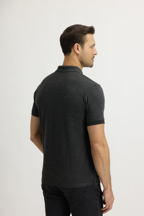 Marengo Polo Collar Slim Fit Embroidered T-Shirt