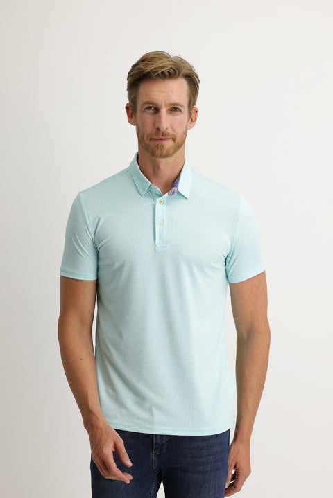 Mint Green Polo Collar Slim Fit T-Shirt