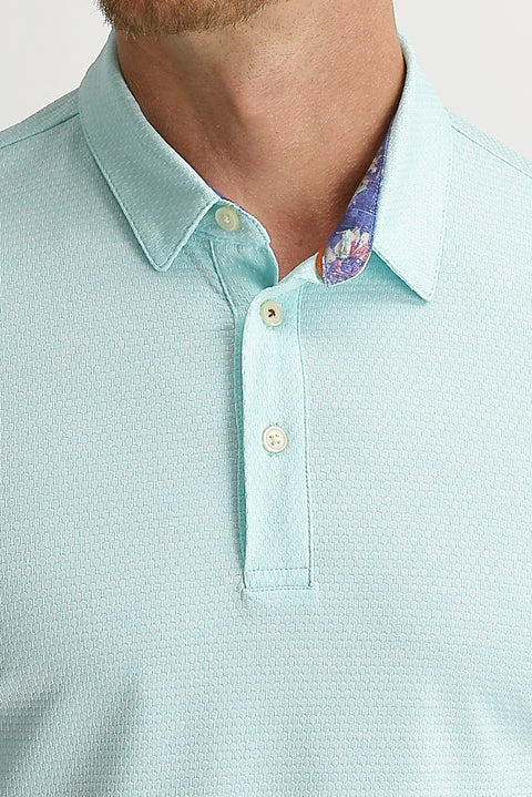 Mint Green Polo Collar Slim Fit T-Shirt