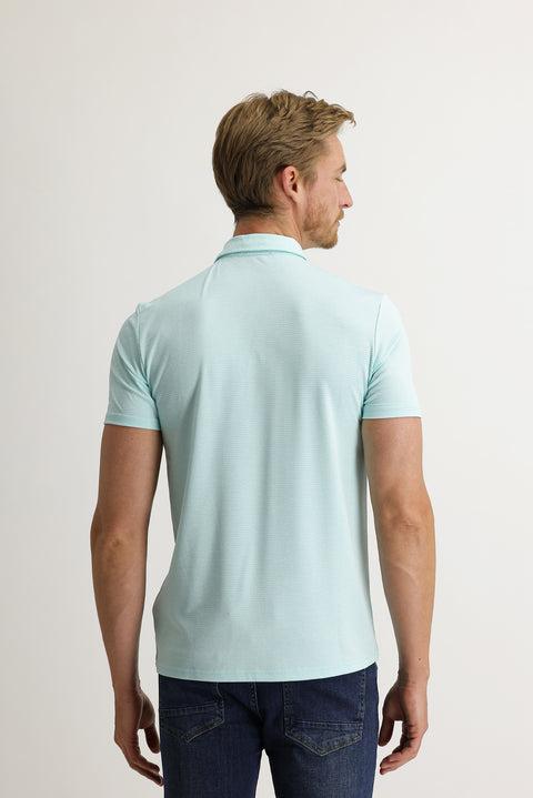 Mint Green Polo Collar Slim Fit T-Shirt